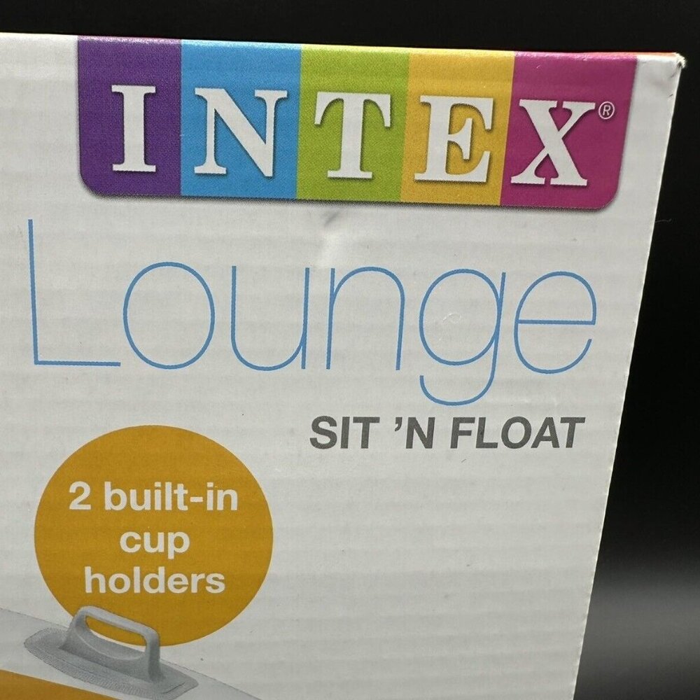 Pool Beach Floatie Intex Sit N Float Lounge Chair Cup Holders Orange New In Box - Picture 6 of 8